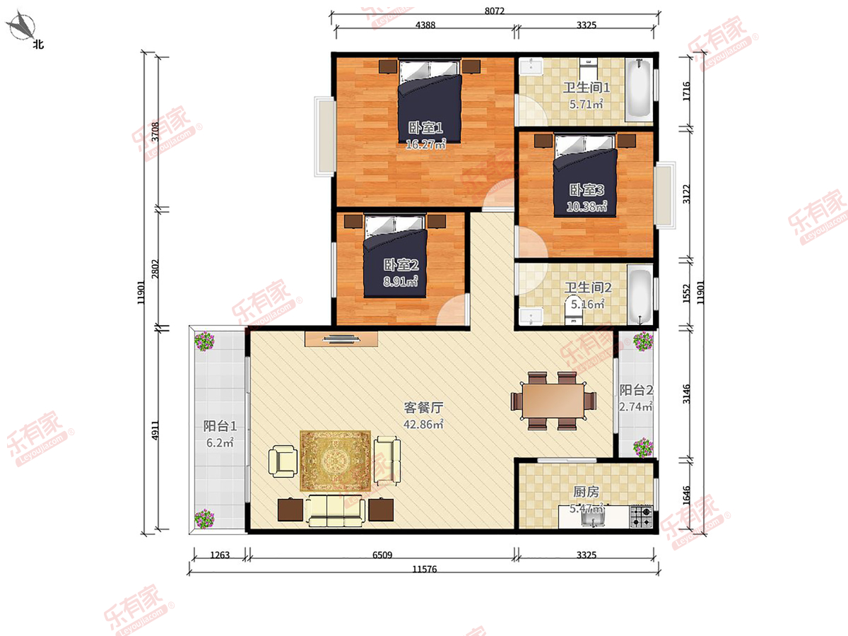 新锦安雅园二期户型图