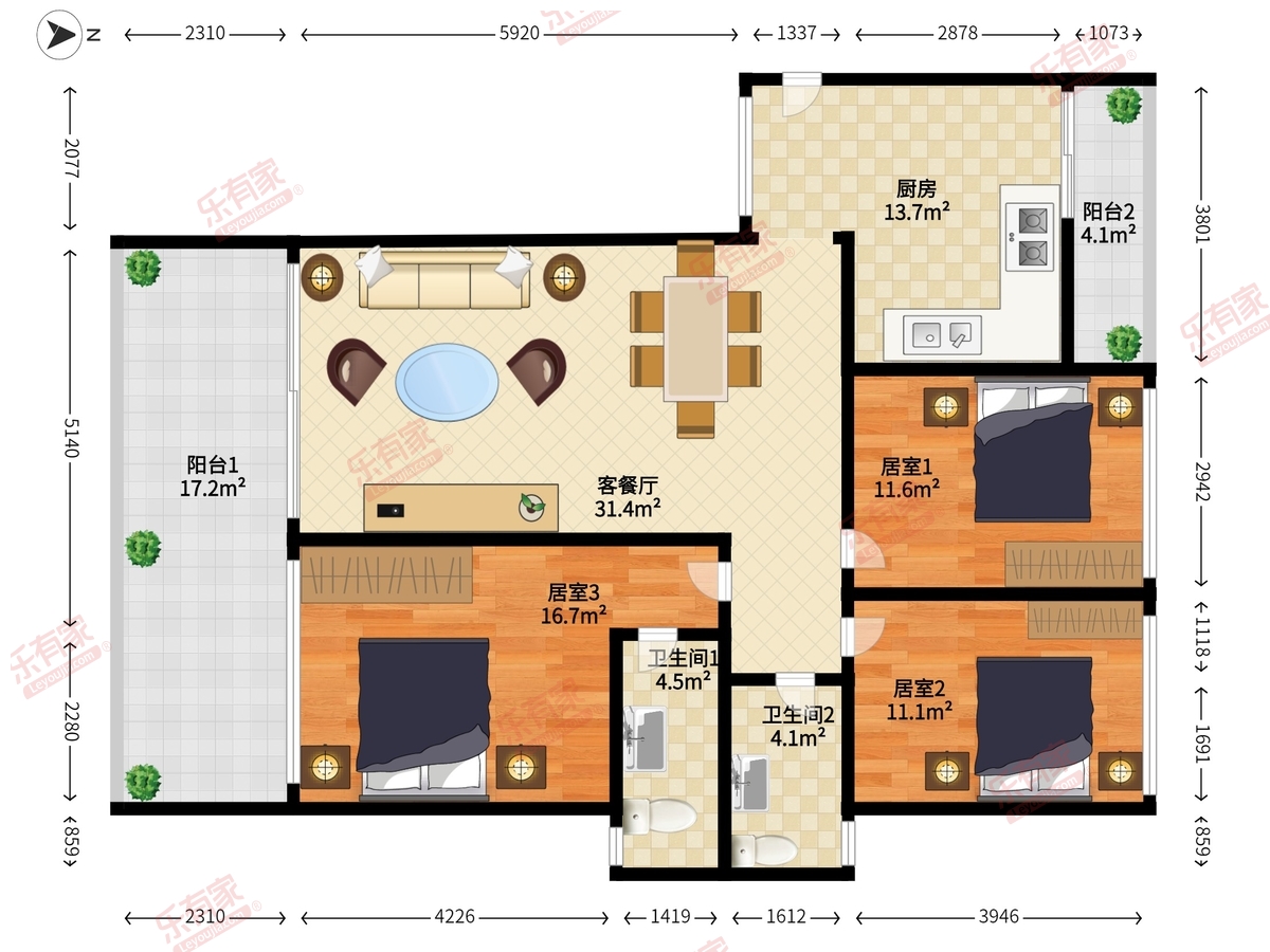 金地梅陇镇花园一期户型图