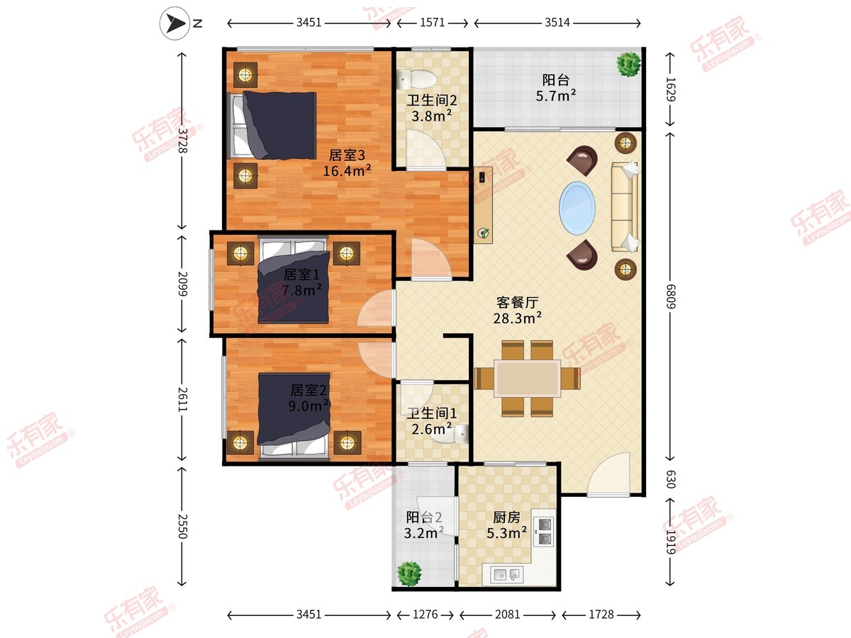 前城滨海花园户型图