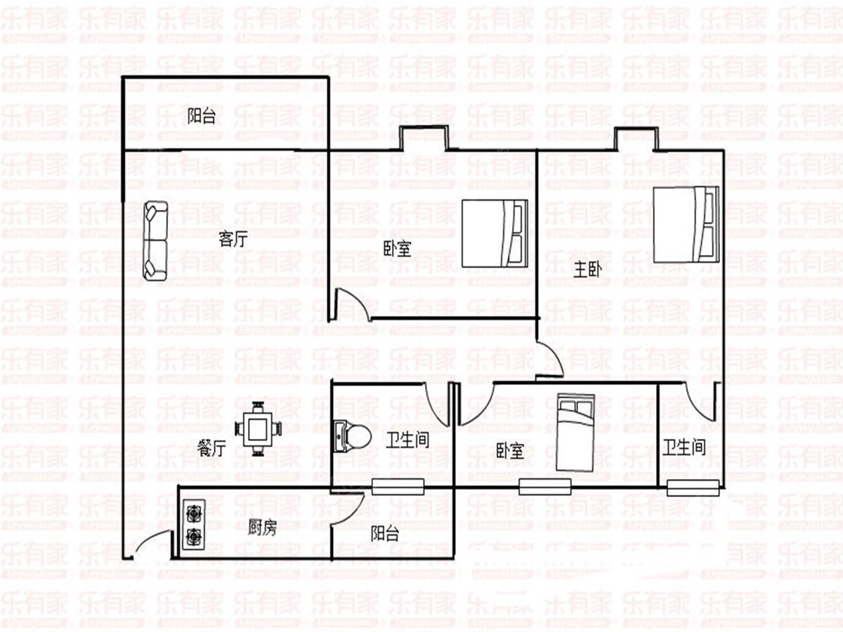 蓝天花园户型图