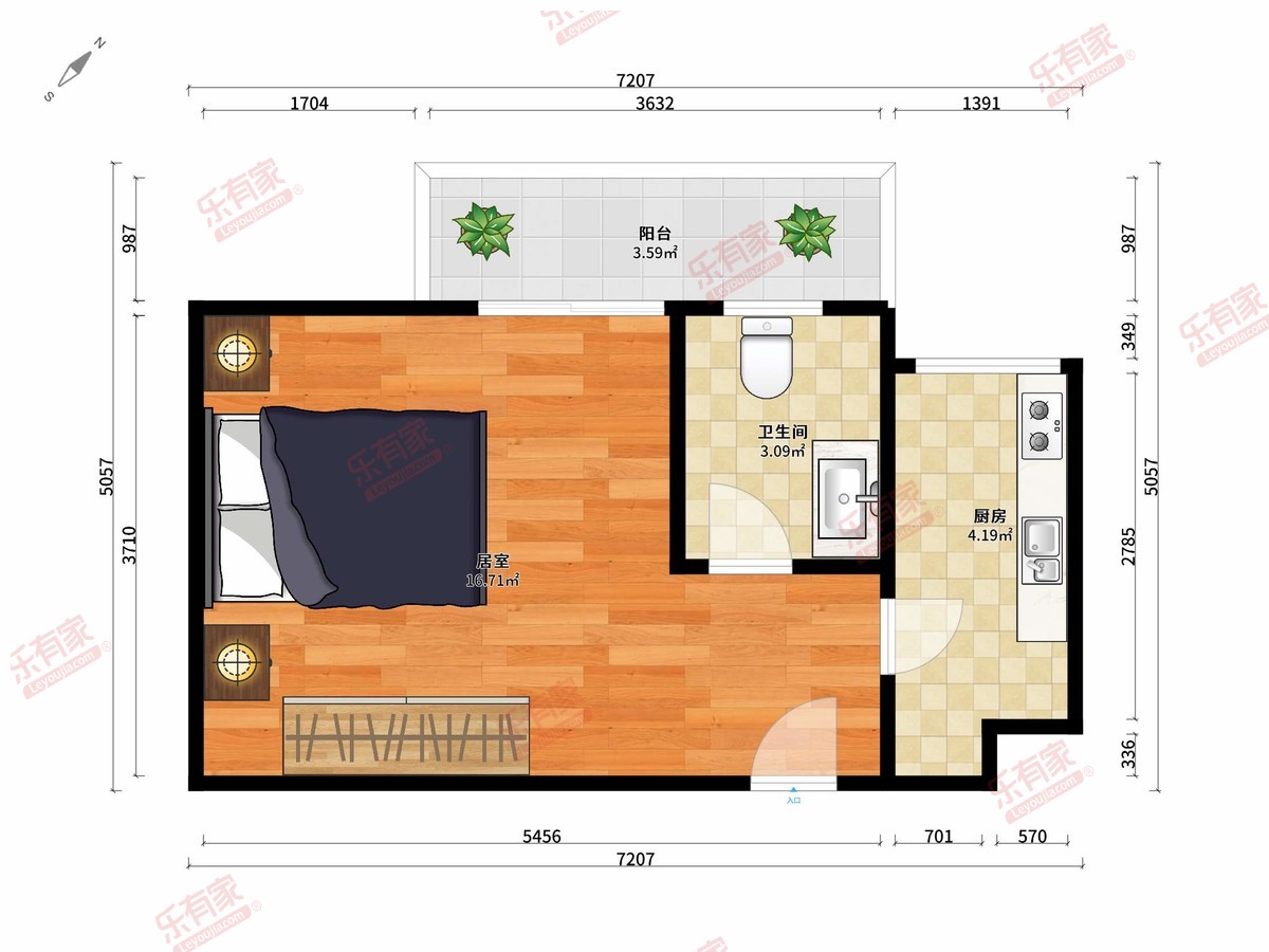 泰康轩 1房0厅1卫 31.3㎡