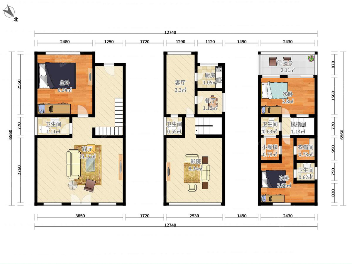 合生国际新城 4房2厅4卫 303㎡