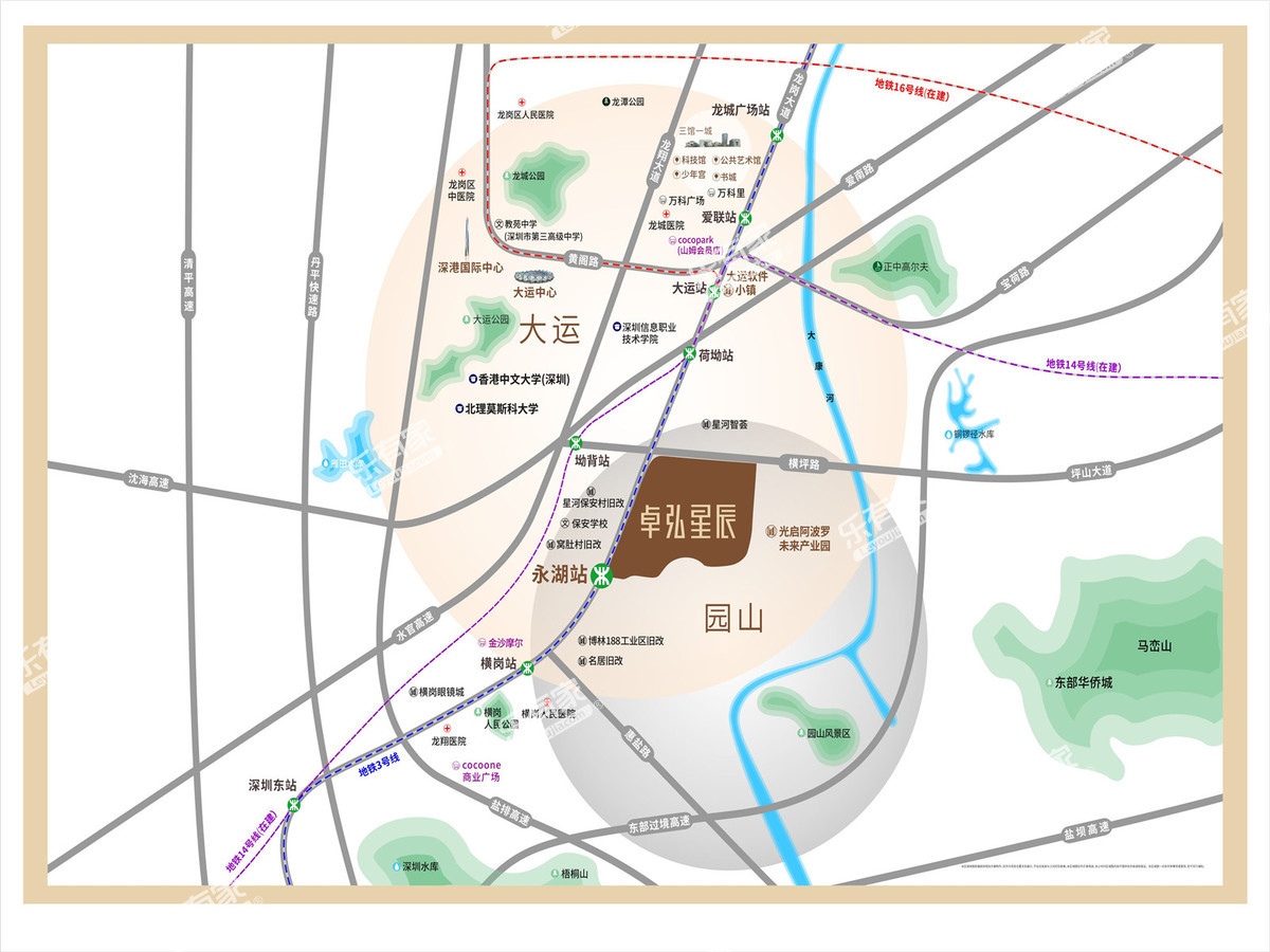 卓弘星辰花园区域位置图