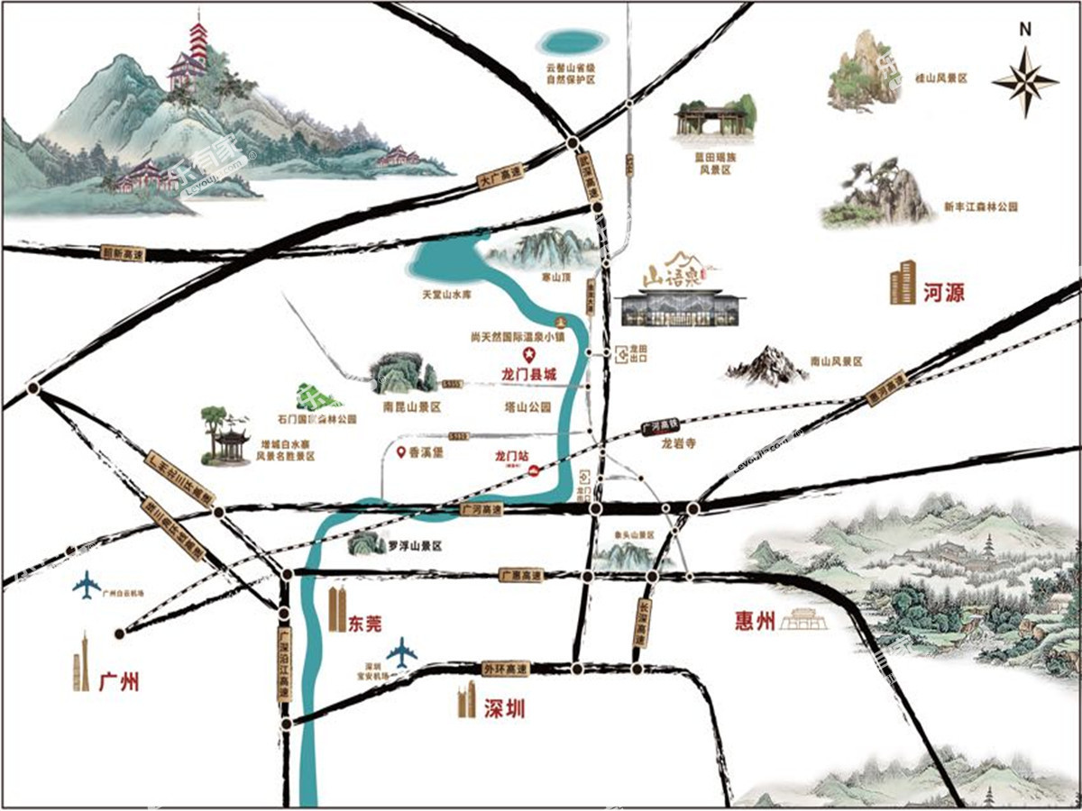欧谷山语泉花园商住项目区域图