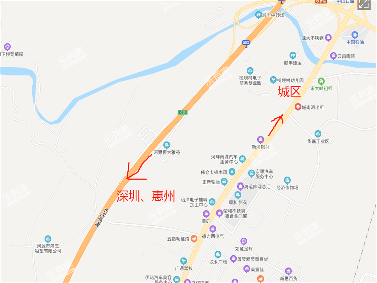 河源恒大雅苑位置图1