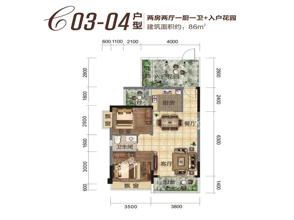 锦河湾户型图86平米