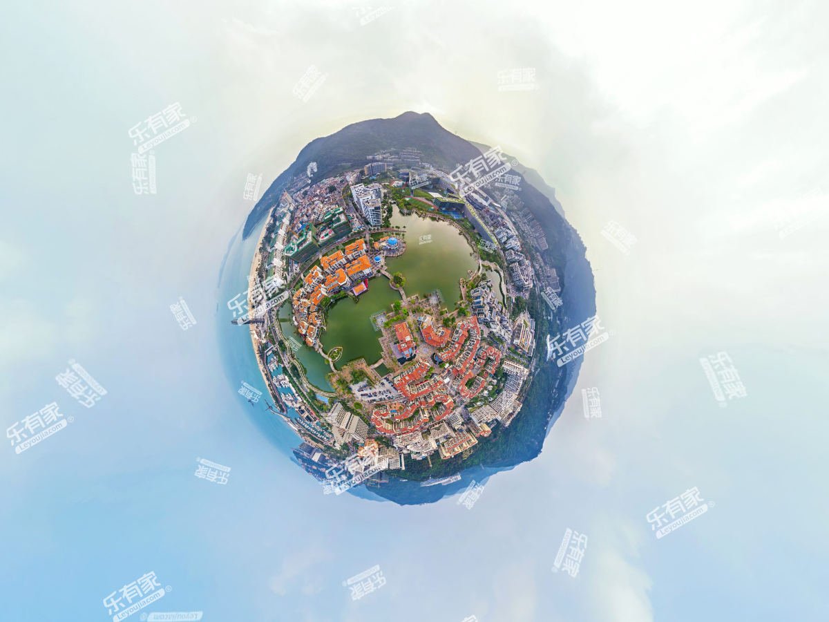 湖心岛公寓小区航拍