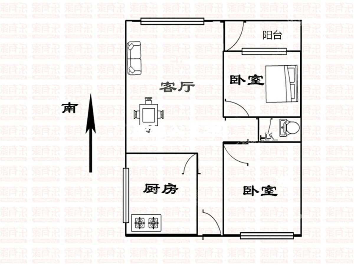 卓然居 2房2厅1卫 78.15㎡