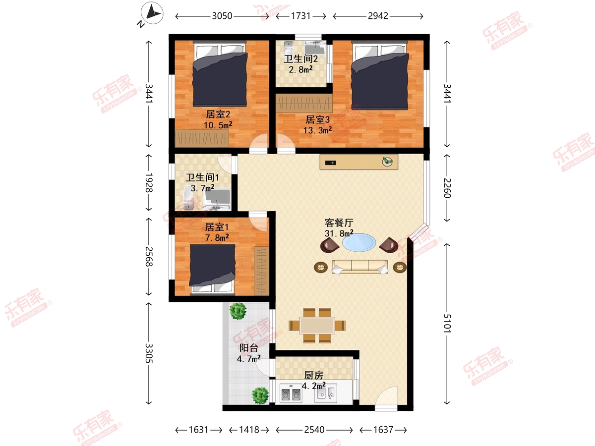 桥南精装三房两卫，番中对面，中层看花园，随时入住-广州金业花园租房