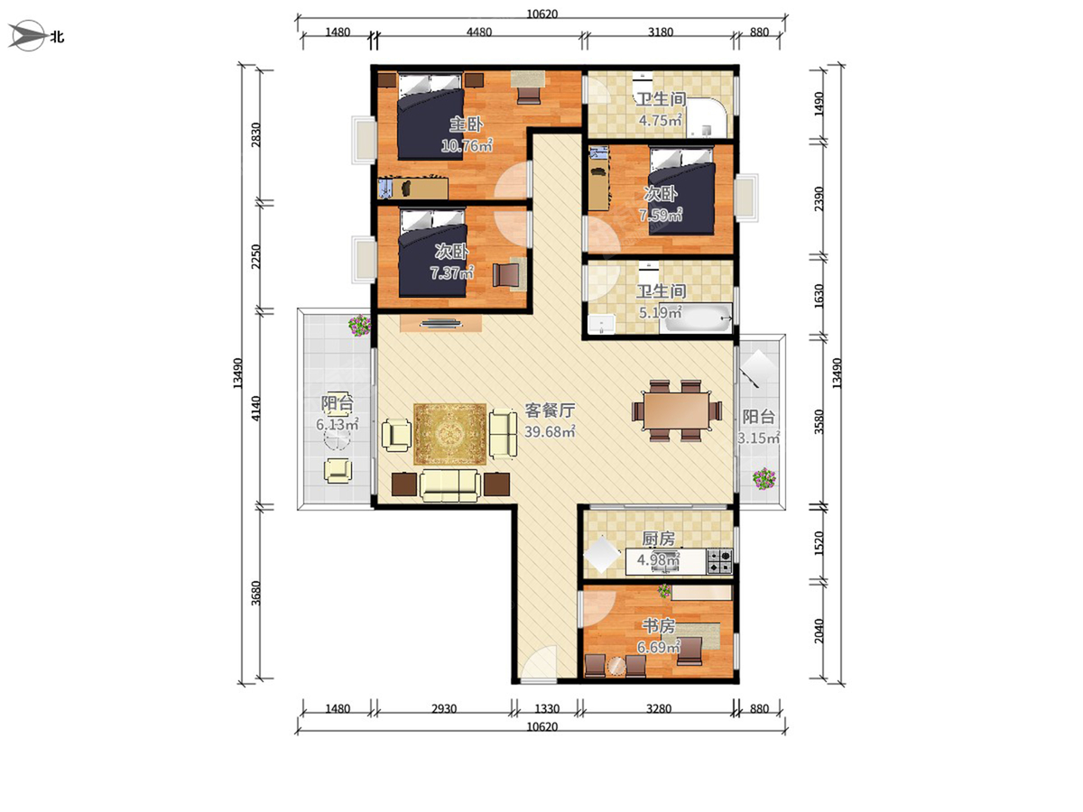 保利中央公园一期·中景 4房2厅2卫 128㎡-佛山保利中央公园一期·中景租房