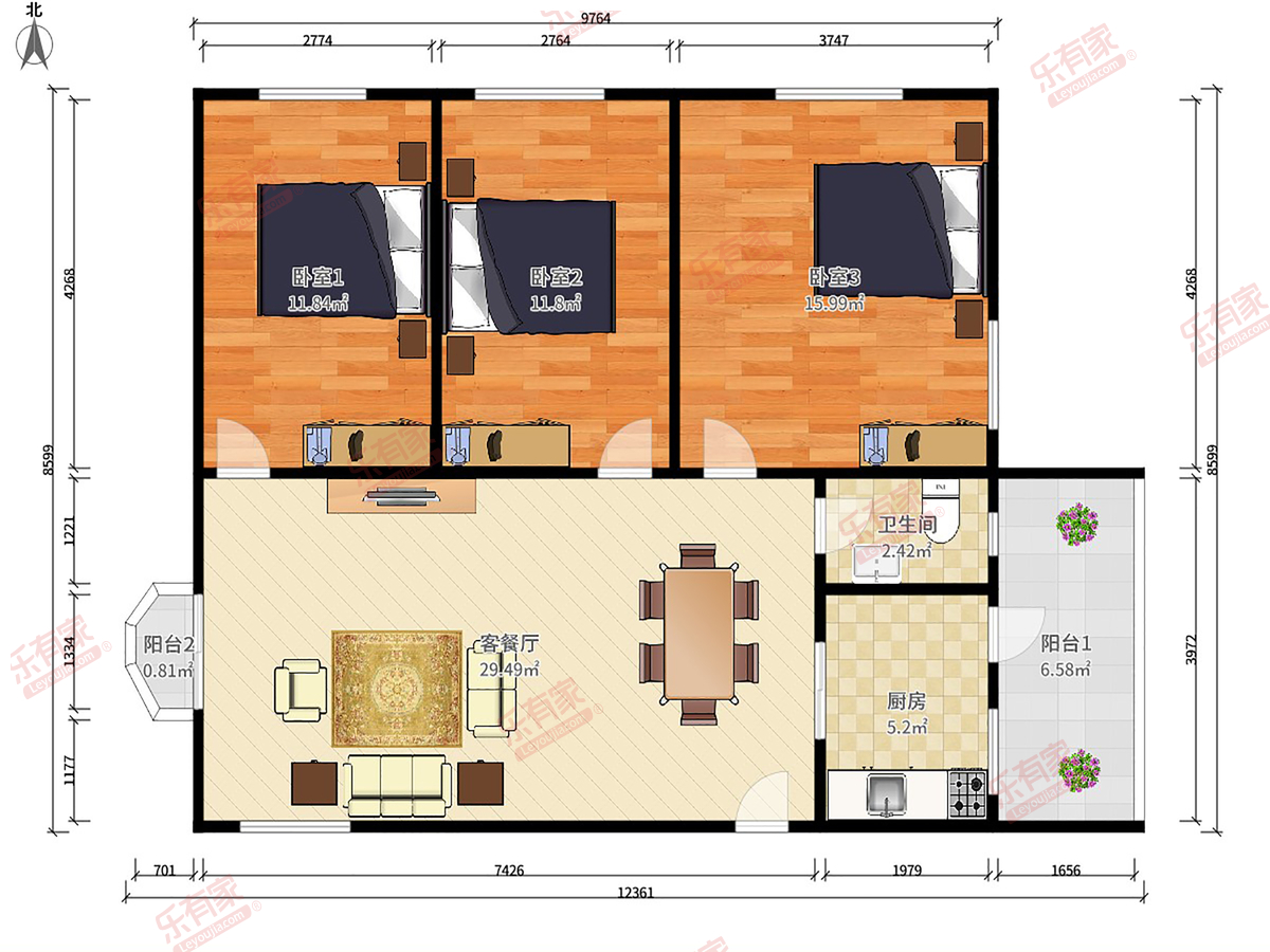 21区灵芝新村 3房2厅1卫 93.8㎡-佛山21区灵芝新村租房