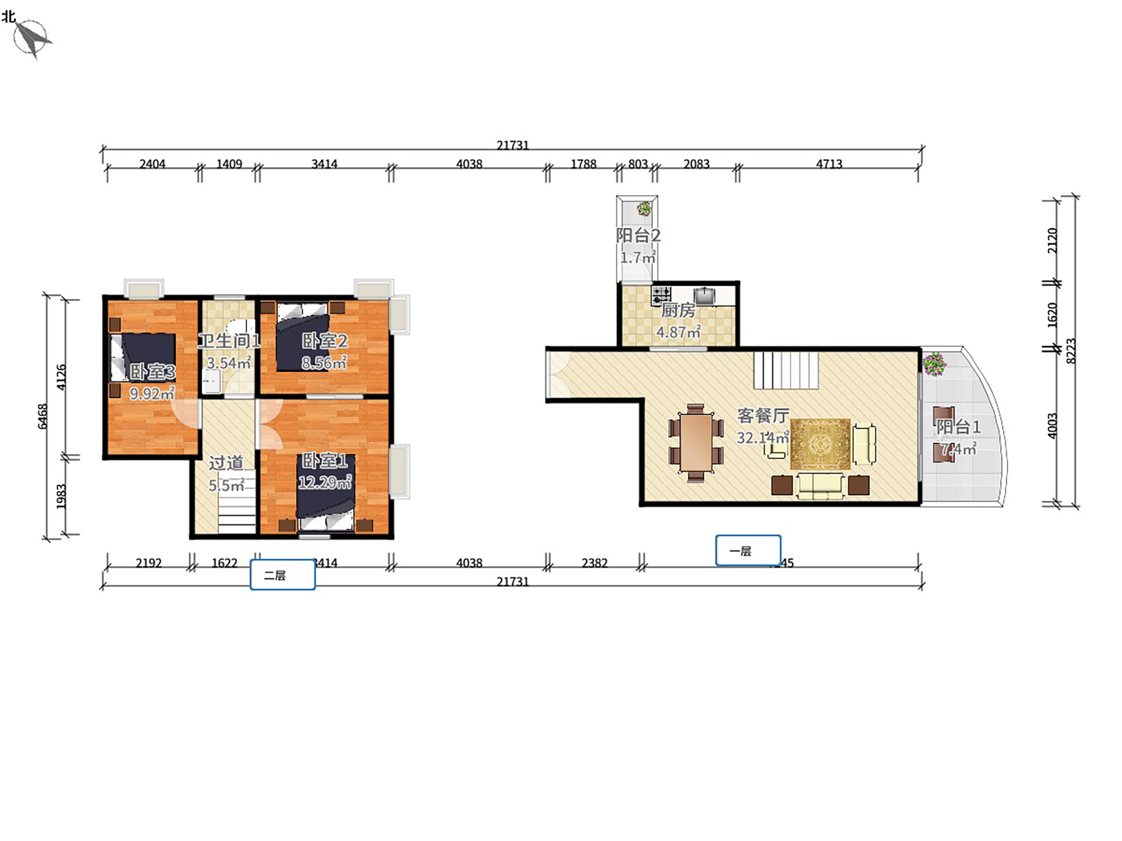 宝豪华庭南北精装6室2厅111.15m²