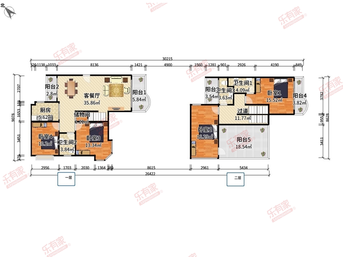 九州家园 6房2厅4卫 160.7㎡