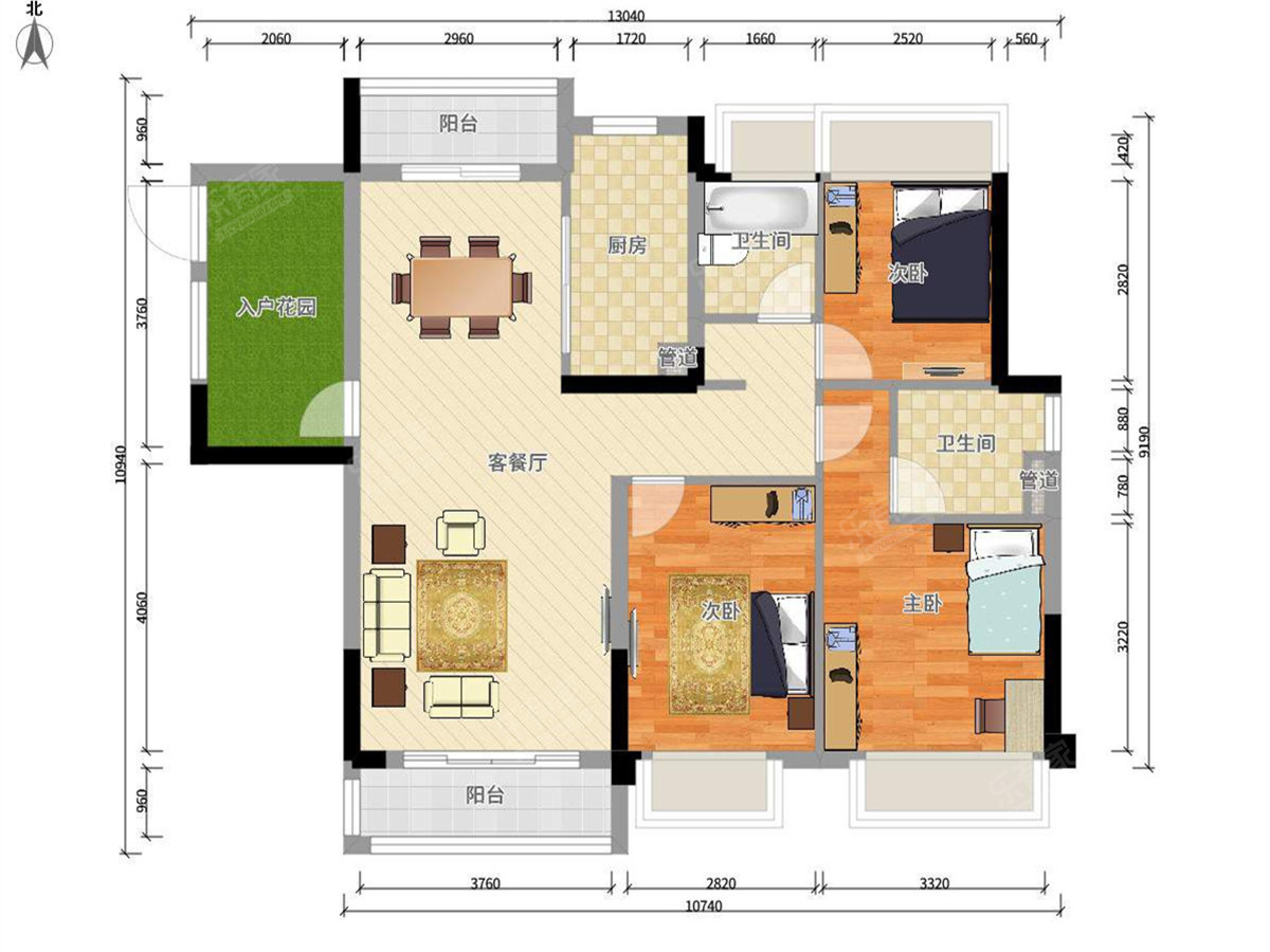 碧乡天悦府 3房2厅2卫 117.33㎡-深圳碧乡天悦府二手房