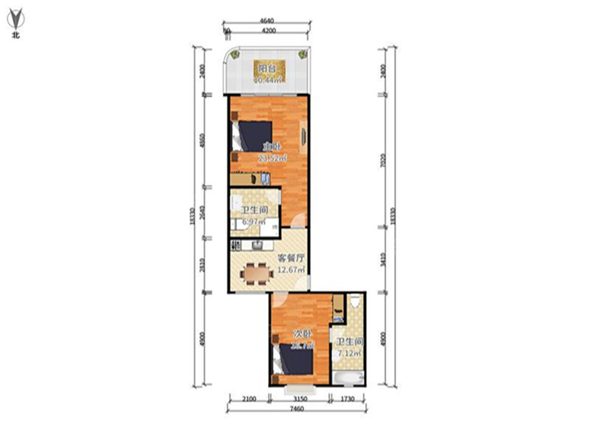 合正东部湾101m²户型图