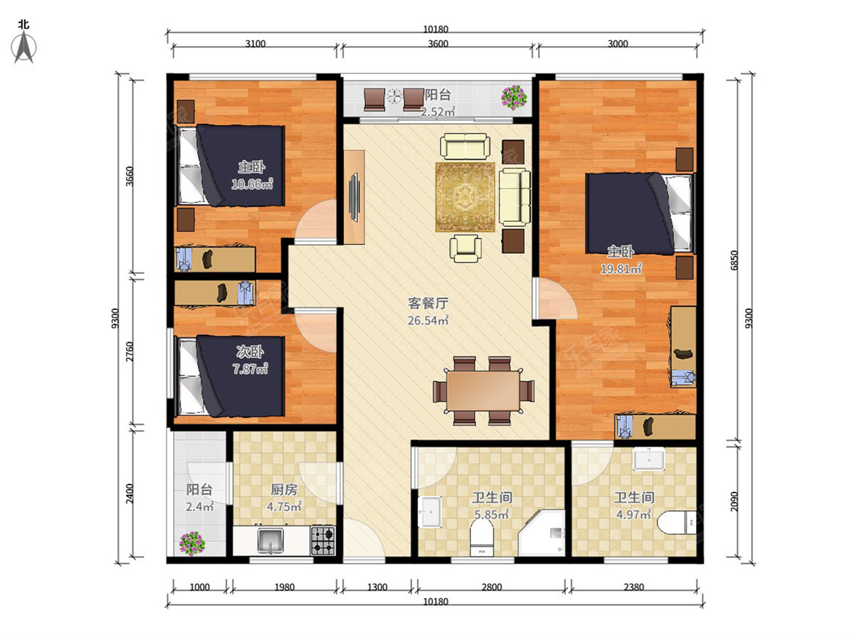 碧桂园苹果118m²