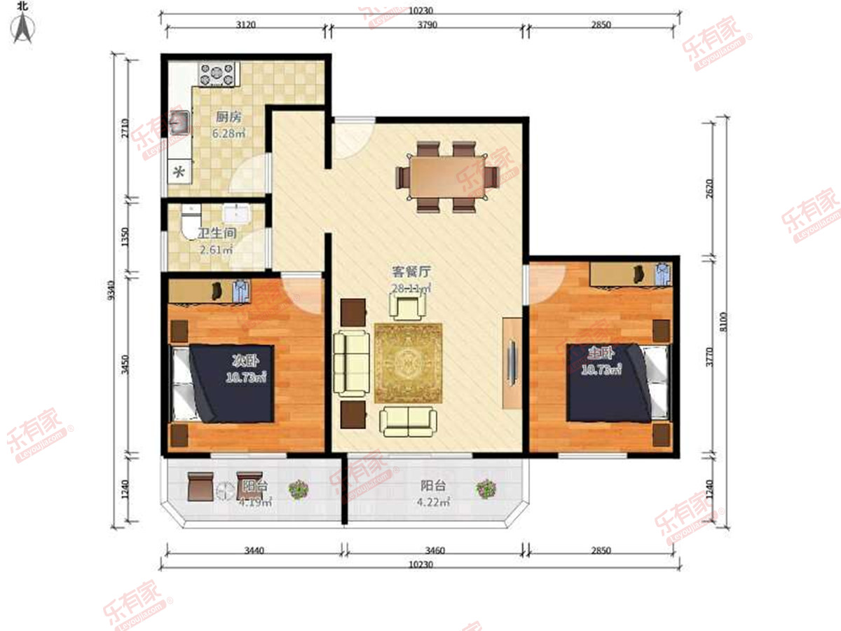 芙蓉大厦 2房2厅1卫 81.21㎡