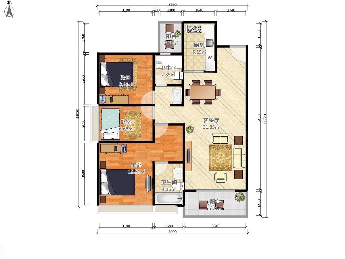 碧桂园·半岛1号 3房2厅2卫 98㎡-深圳碧桂园·半岛1号二手房