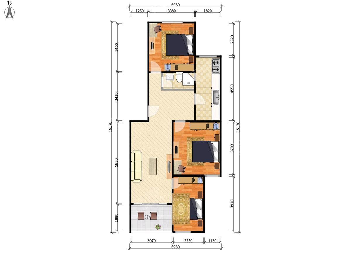 32区商住楼 3房2厅1卫 85.65㎡-江门32区商住楼租房