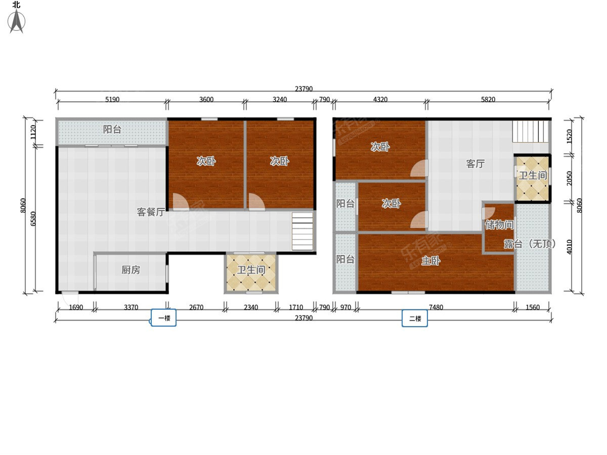 天源花园 5房2厅2卫 150㎡