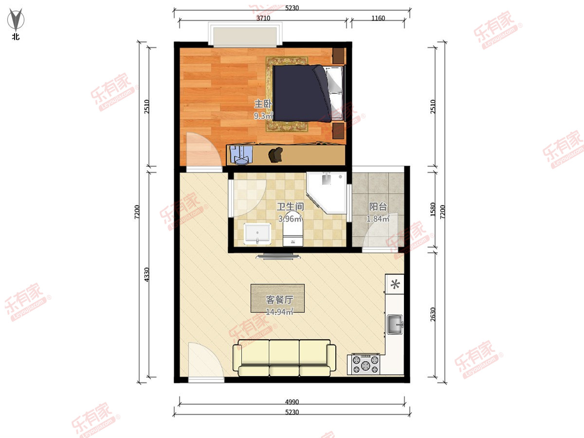 新世纪广场 1房1厅1卫 38㎡-东莞新世纪广场二手房