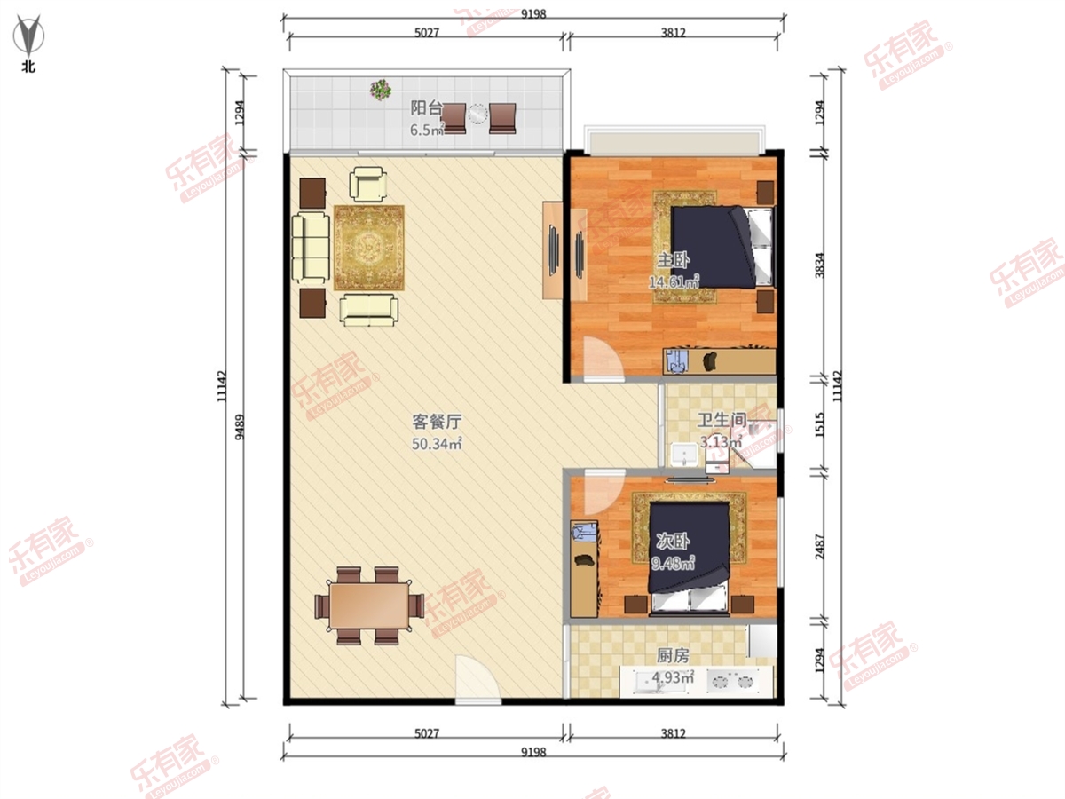 鹅城国际 2房2厅1卫 89㎡-中山鹅城国际二手房