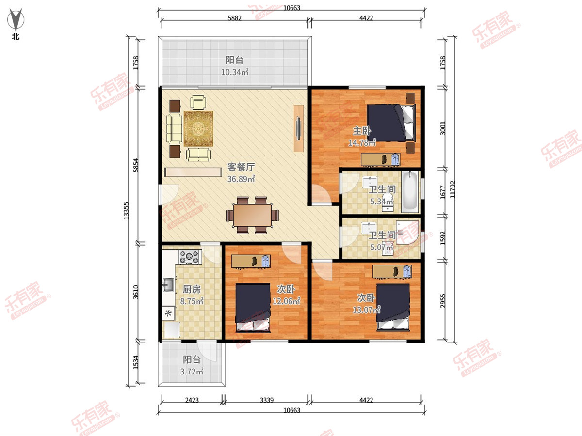 云港花园 3房2厅2卫 115㎡-惠州云港花园二手房