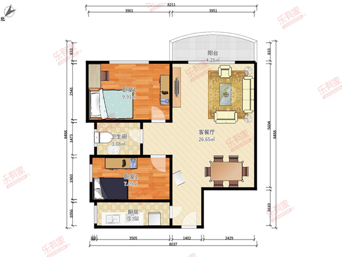 海天一色雅居 2房1厅1卫 67㎡-深圳海天一色雅居租房
