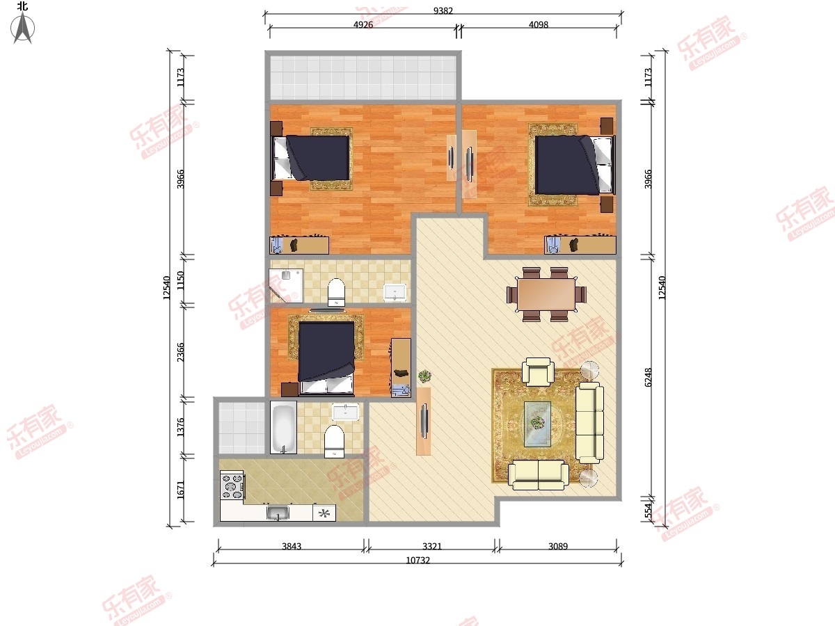 保利丰花园 3房2厅2卫 88㎡-广州保利丰花园二手房