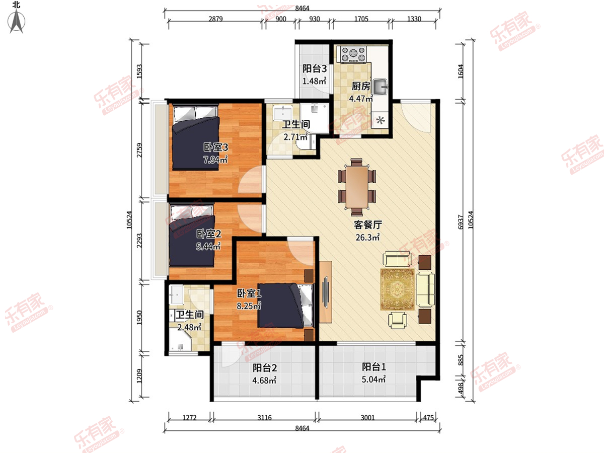 宝昌利御景御峰公馆 3房2厅2卫 86㎡-惠州宝昌利御景御峰公馆租房