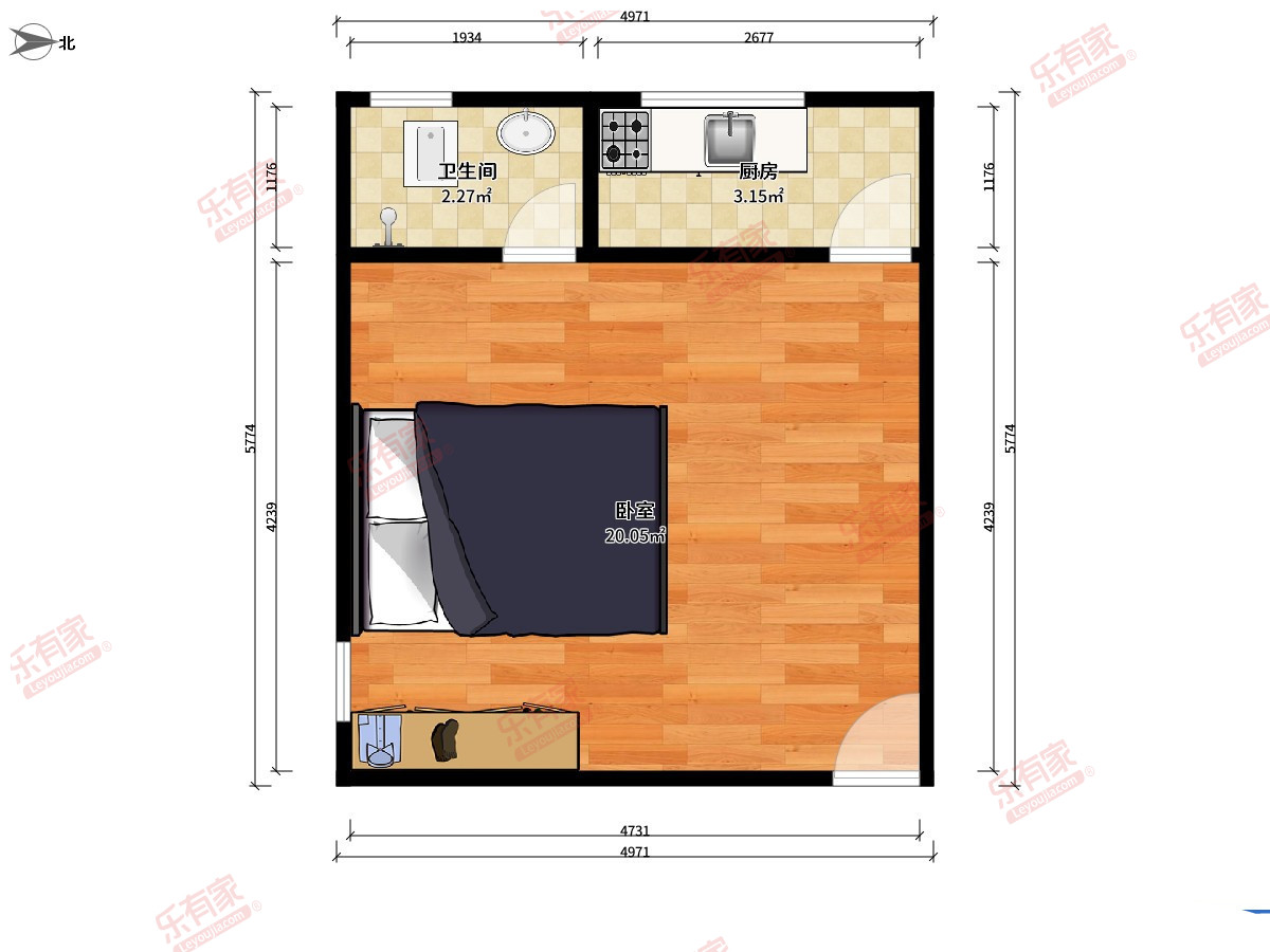 自建房 1房0厅1卫 25㎡-中山自建房二手房