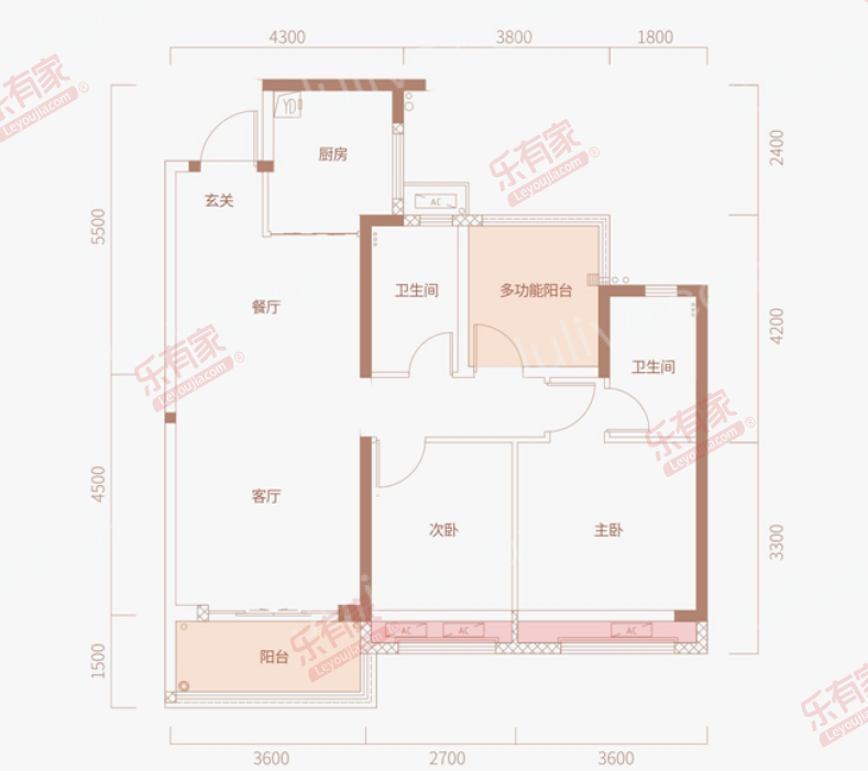 海伦堡美的玖悦府 3房0厅0卫0厨0阳90.0m² 东