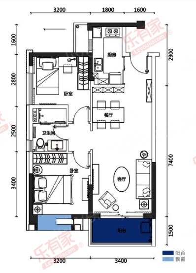 格力海岸五期 1房0厅0卫0厨0阳30.0m² 南