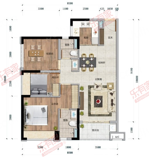 万科第五园 3房0厅0卫0厨0阳90.0m² 东