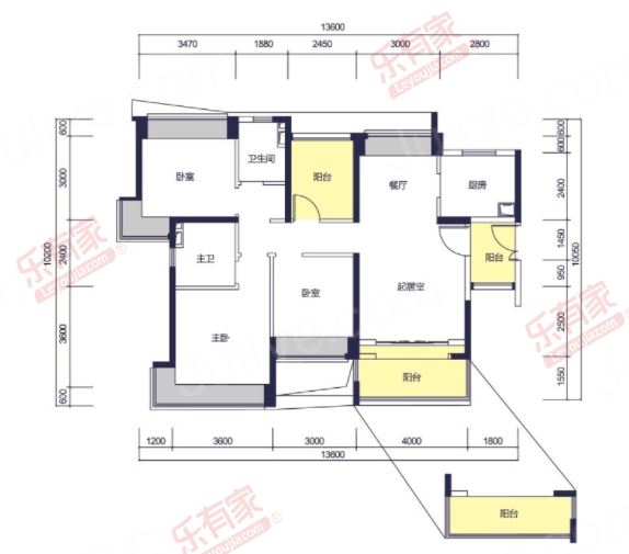 华发国际海岸揽澳郡 3房0厅0卫0厨0阳120.0m² 东