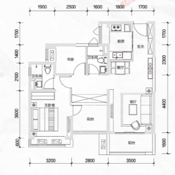 荷棠里 2房0厅0卫0厨0阳90.0m² 东