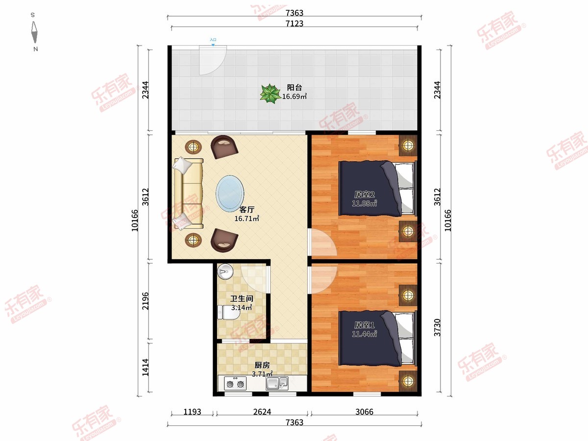 七枝里 2房1厅1卫 58㎡-江门七枝里二手房