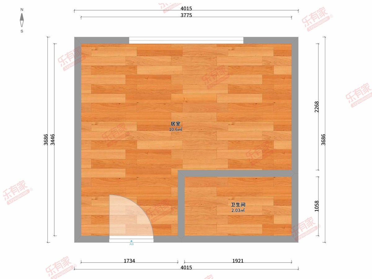 新市花园 1房0厅1卫0厨0阳16.0m² 南