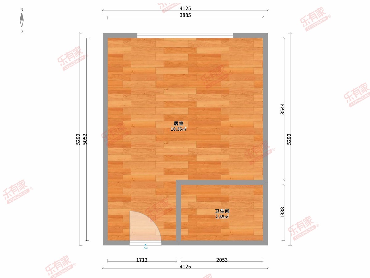 新市花园 1房0厅1卫0厨0阳25.0m² 南