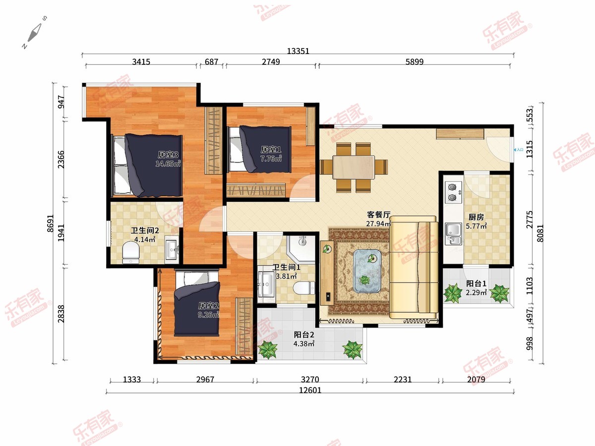 绿景公馆1866北区户型图