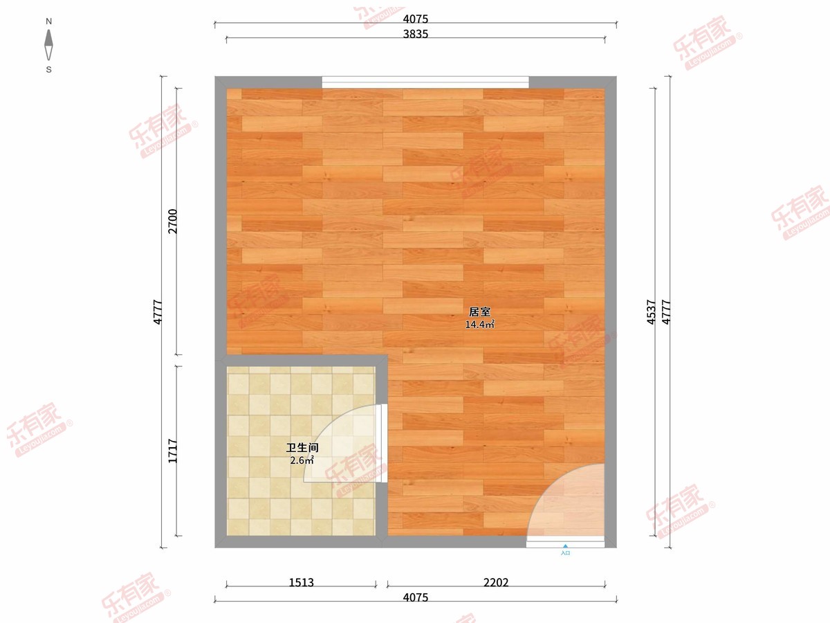 新市花园 1房0厅1卫0厨0阳25.0m² 南 1