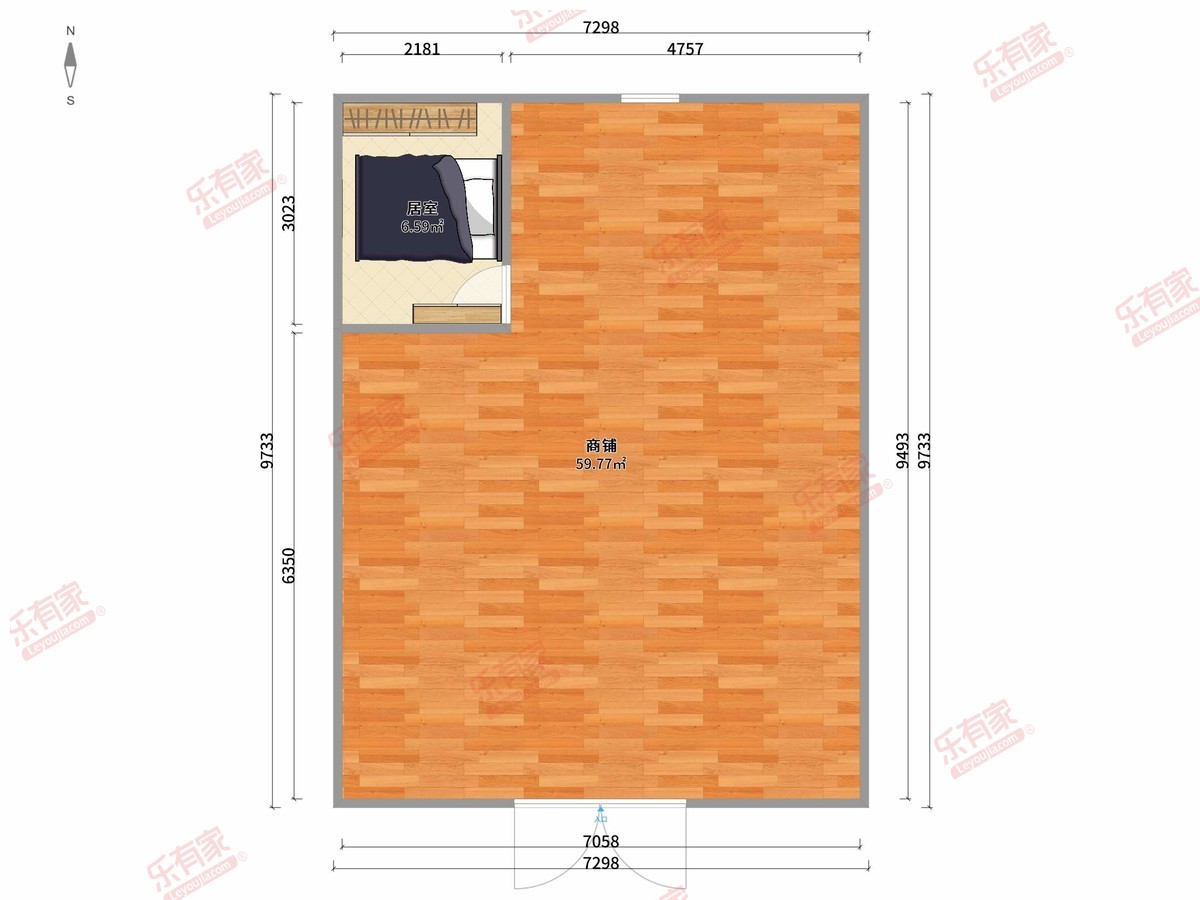 浩创达观上院 1房0厅0卫0厨0阳80.0m² 南