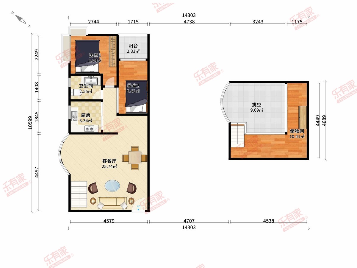 创世纪滨海花园 3房2厅1卫 75㎡-佛山创世纪滨海花园租房