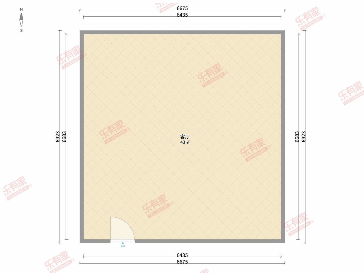保利中悦花园 0房1厅0卫0厨0阳43.0m² 南