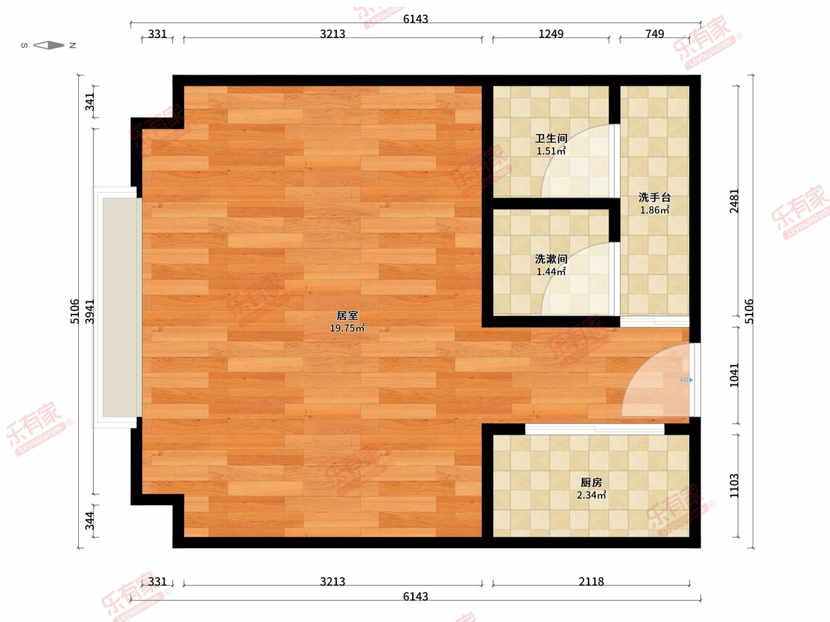 锦绣御景国际四期 2房2厅1卫 77.4㎡