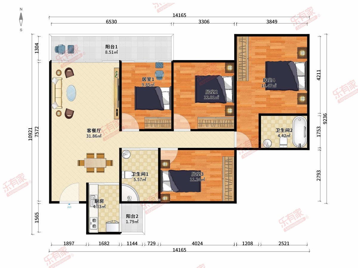 雅居乐锦城花间集户型图