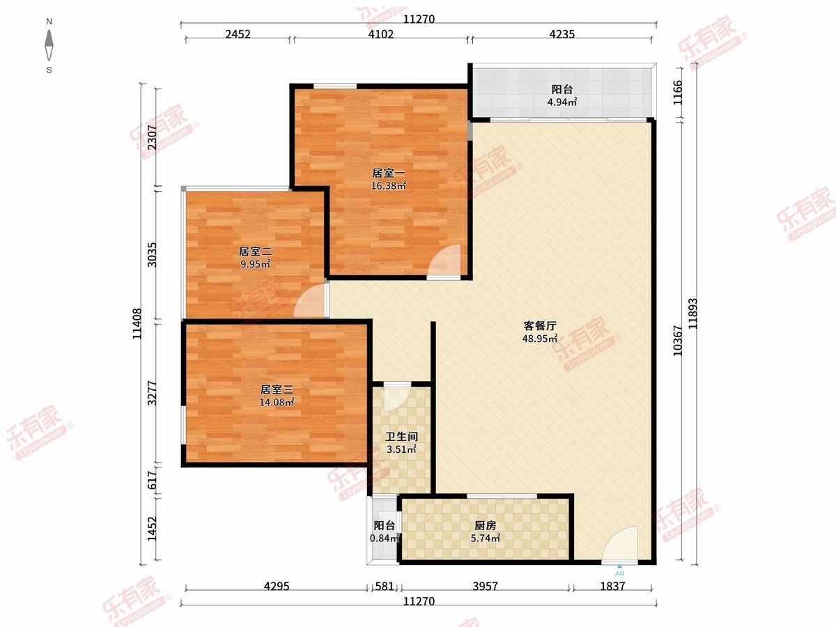 中信水岸城四期 3房2厅1卫 88㎡-深圳中信水岸城四期租房