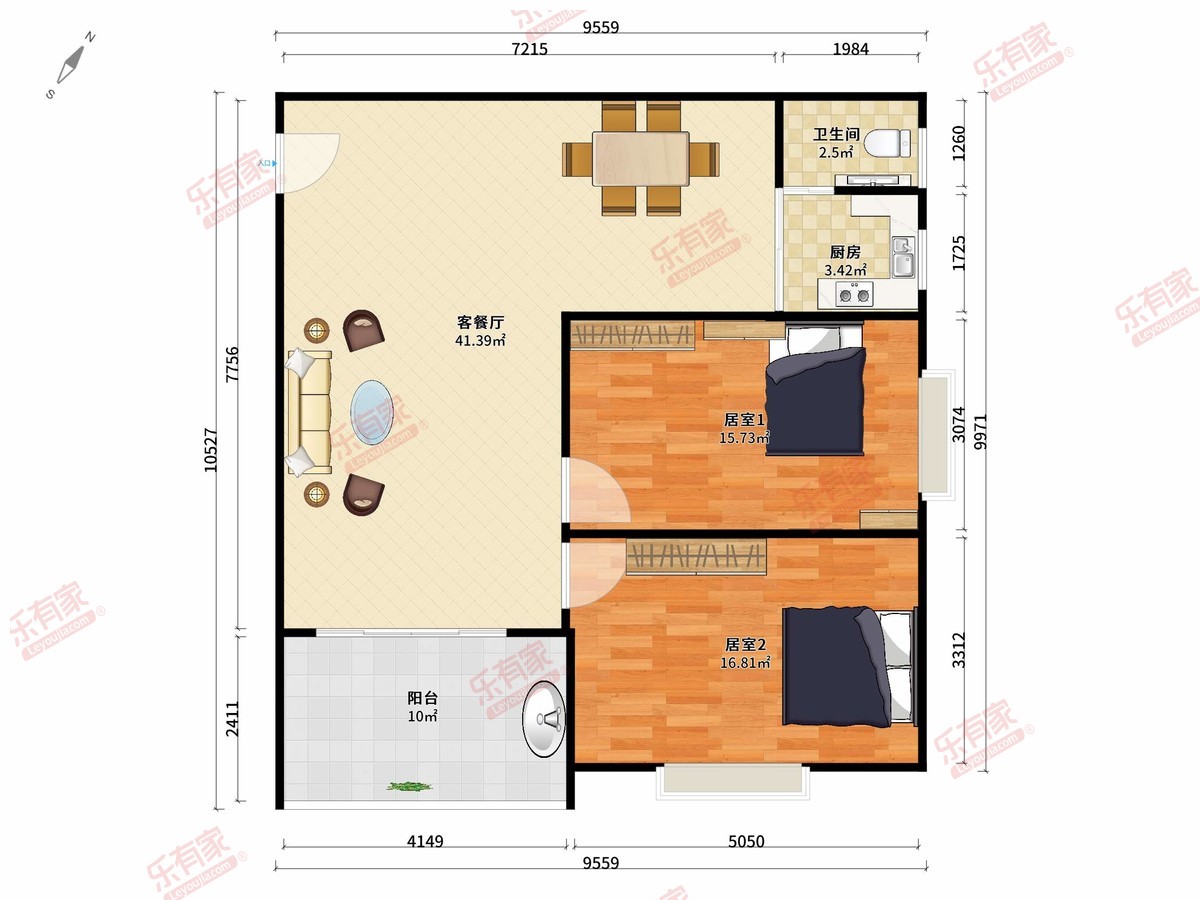 狮岭金辉园 2房2厅1卫 98.3㎡-中山狮岭金辉园二手房