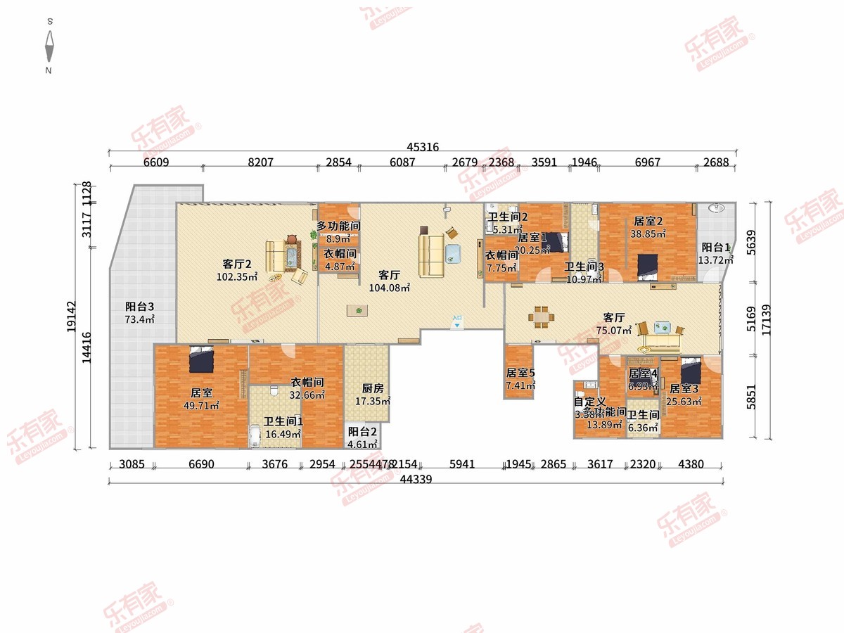 深圳湾壹号 8房3厅4卫 656.88㎡