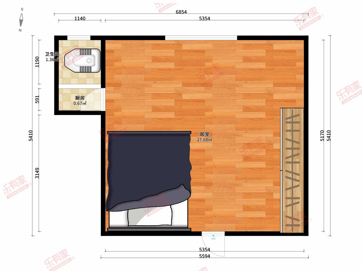 南香里二街东南普装1室0厅25m²-珠海南香里二街租房